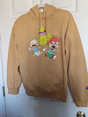 Nickelodeon Tan Rugrats Hoodie Sweatshirt with Colorful Graphic